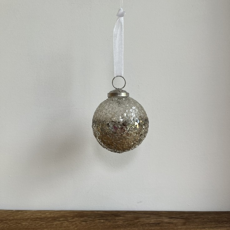 Boule de Noël effet verre cassé