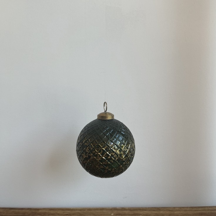 Boule de Noël verte et dorée