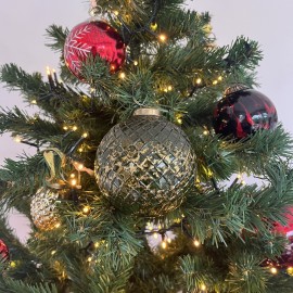 Boule de Noël verte et dorée