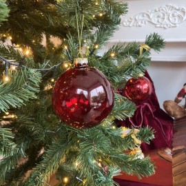 Boule de Noël transparente rouge