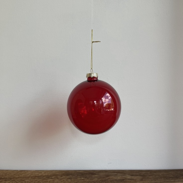 Boule de Noël transparente rouge